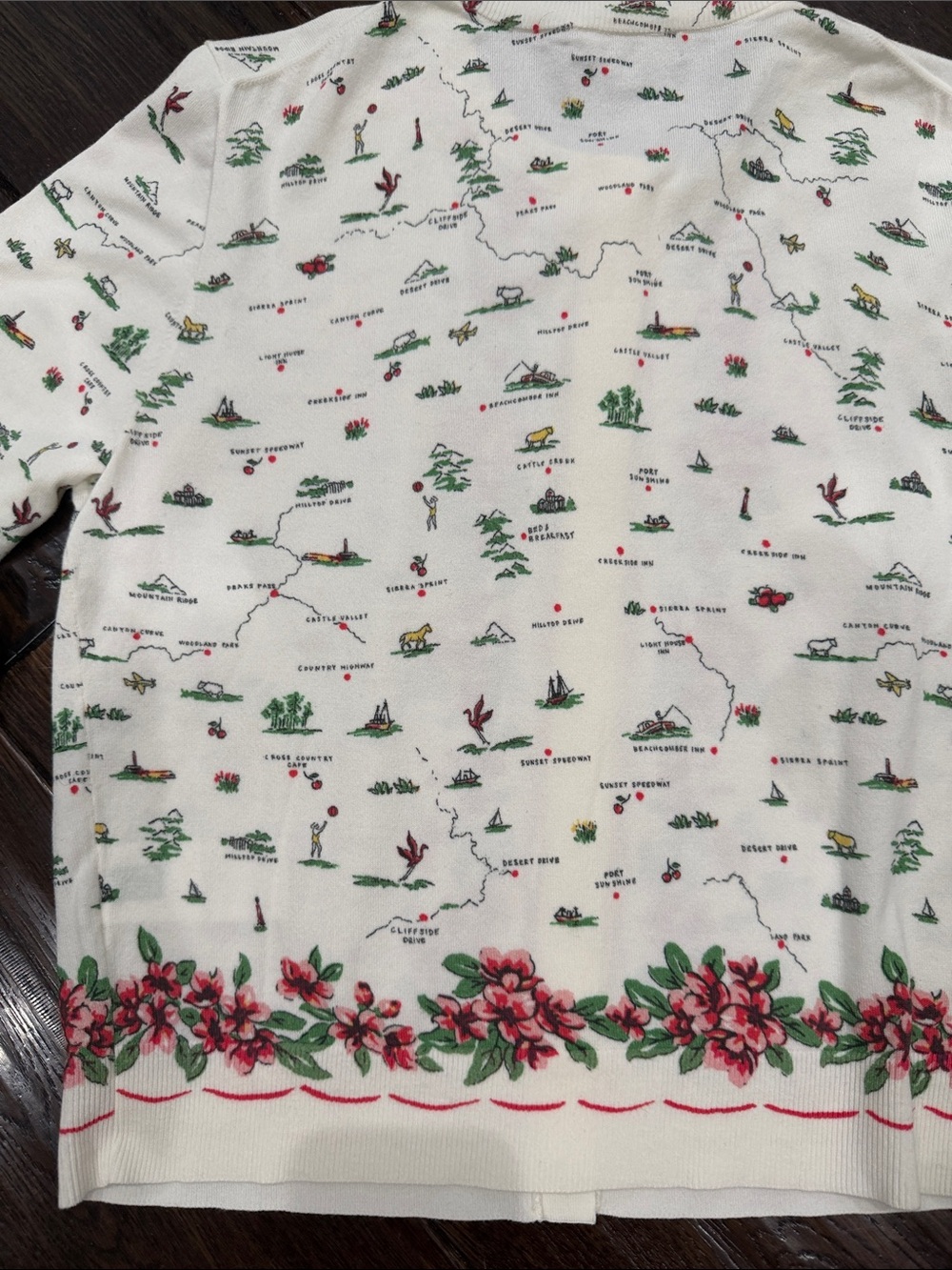 J. Crew Jackie Cardigan in map-print in premium ultra-fine cotton blend - Picture 7 of 8